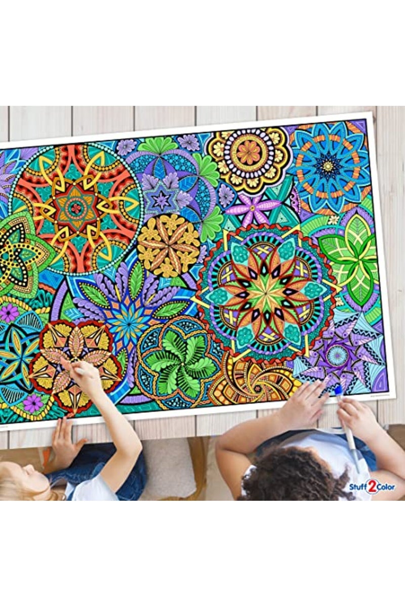 Stuff2Color Mandala Madness - Giant Wall Size Coloring Poster - Image 2