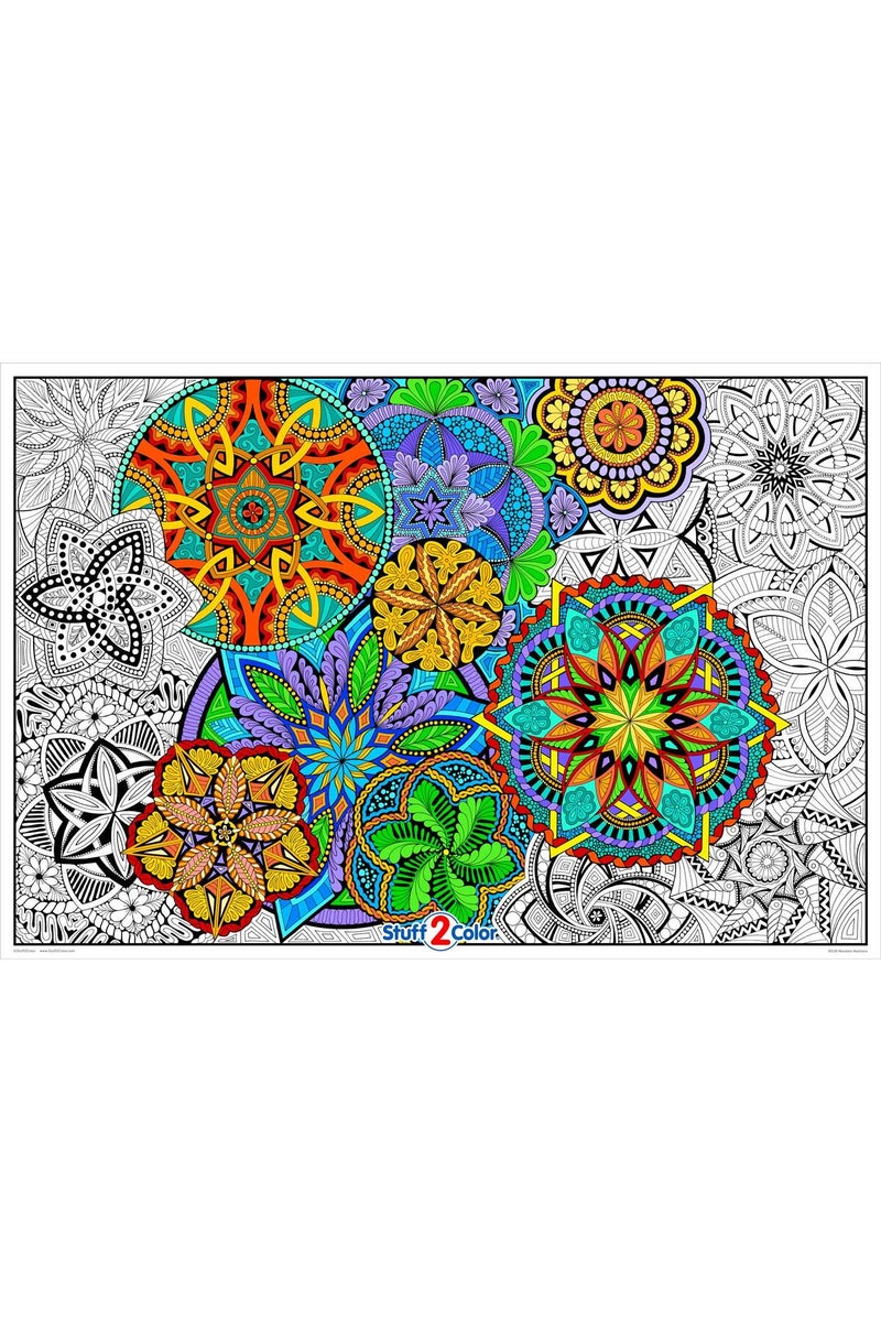 Stuff2Color Mandala Madness - Giant Wall Size Coloring Poster - Image 1