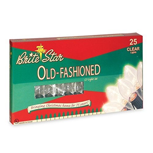 Brite Star Vintage Christmas String Lights Clear C7 25 Feet - Old-Fashioned Bulbs Perfect for Christmas - Patriotic Decorations, Indoor and Outdoor Use. - Image 4