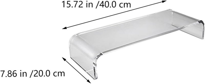 Zerodeko Acrylic Computer Monitor Riser Stand 40x20x10cm, Multifunctional Desktop Organizer with Keyboard Storage, Elevating Screen Stand for Home Office Use - Image 2