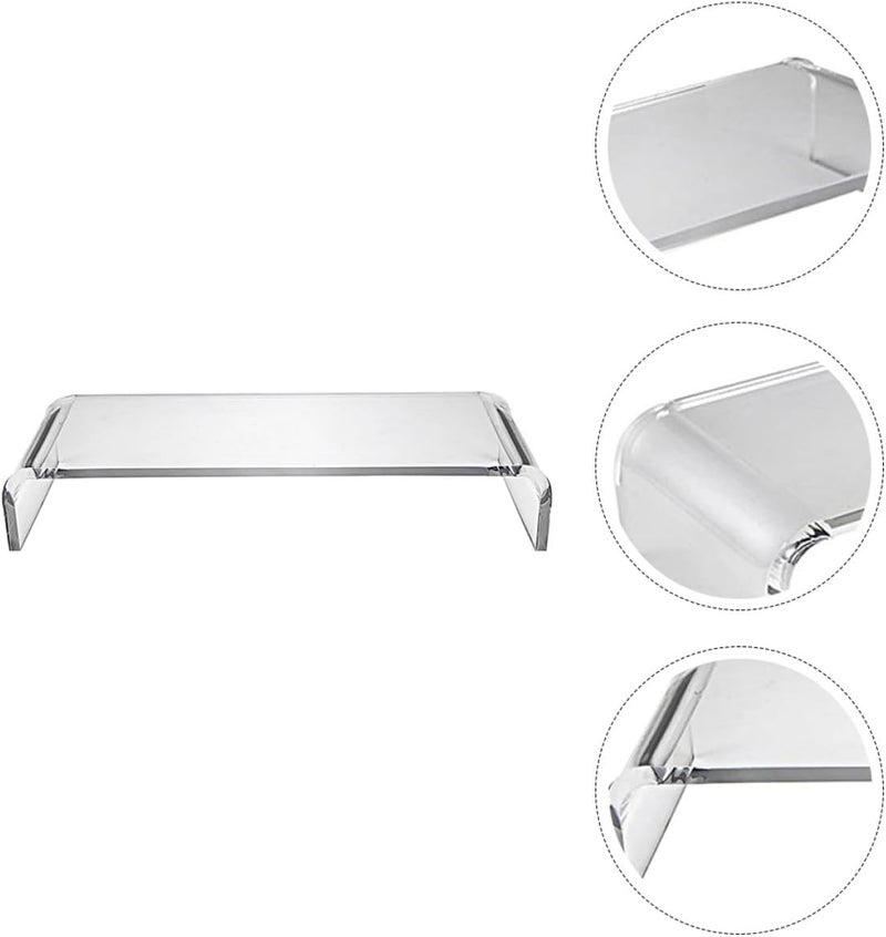 Zerodeko Acrylic Computer Monitor Riser Stand 40x20x10cm, Multifunctional Desktop Organizer with Keyboard Storage, Elevating Screen Stand for Home Office Use - Image 4
