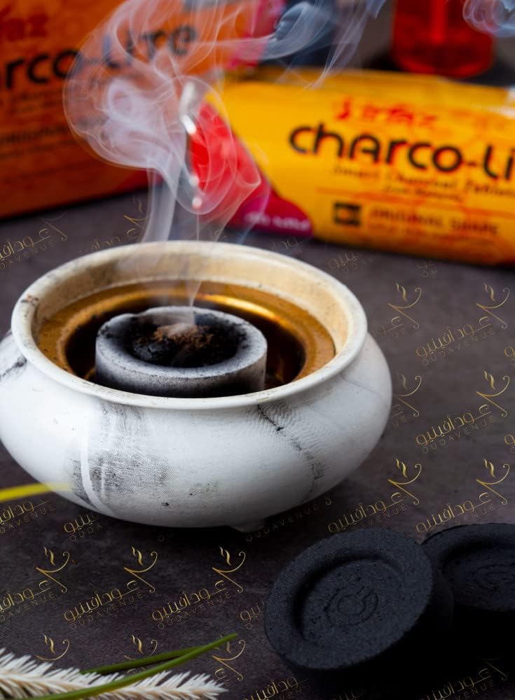 ALSAQER Irfaz Bakhoor Charcoal-40 mm | Charco Lite Bakhoor, Long Lasting Incense Charcoal Tablets for Bakhur, Oud, Hooka, Sheesha [4 Box Set, 320 Pieces Compo Pack] Odorless, Premium Quality-Malaysia - Image 3