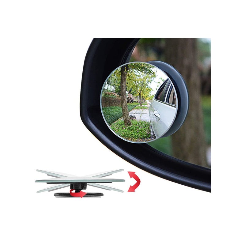 Zikra 2 PCS Blind Spot Mirror, 360 Degree Adjustabe Round HD Glass, 2" Round HD Glass Convex Rear View Mirror, for any Car, Van, Suv and Trucks - Image 2