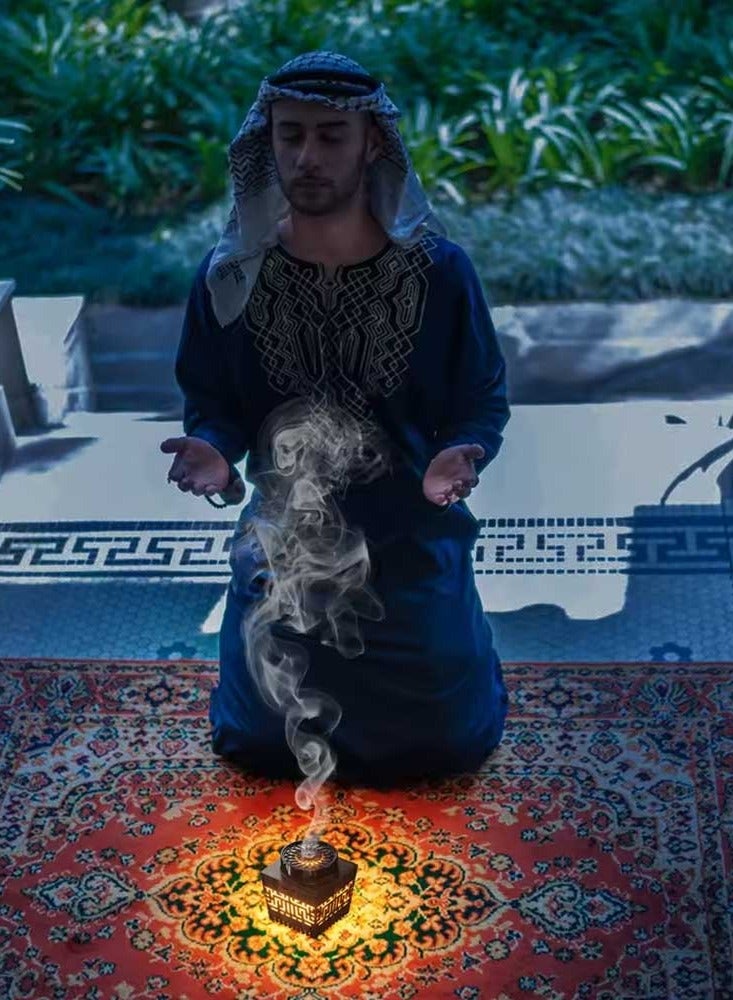 بخور بوسيدين مبخرة عود كهربائية بخور عربي مع مكبر صوت مسلم للقرآن بالكامل عن بعد والتحكم في التطبيق  - Image 2