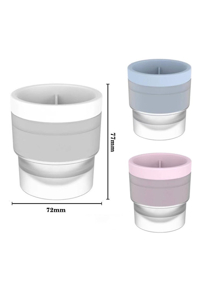 Cool Baby - COOLBABY 3Pcs Ice Hockey Maker Silicone Round Ice Hockey Mold Ice Tray Accessories for Making Ice Cubes Water Fruit and Beverage Round Ice Hockey Maker Mold - Image 1