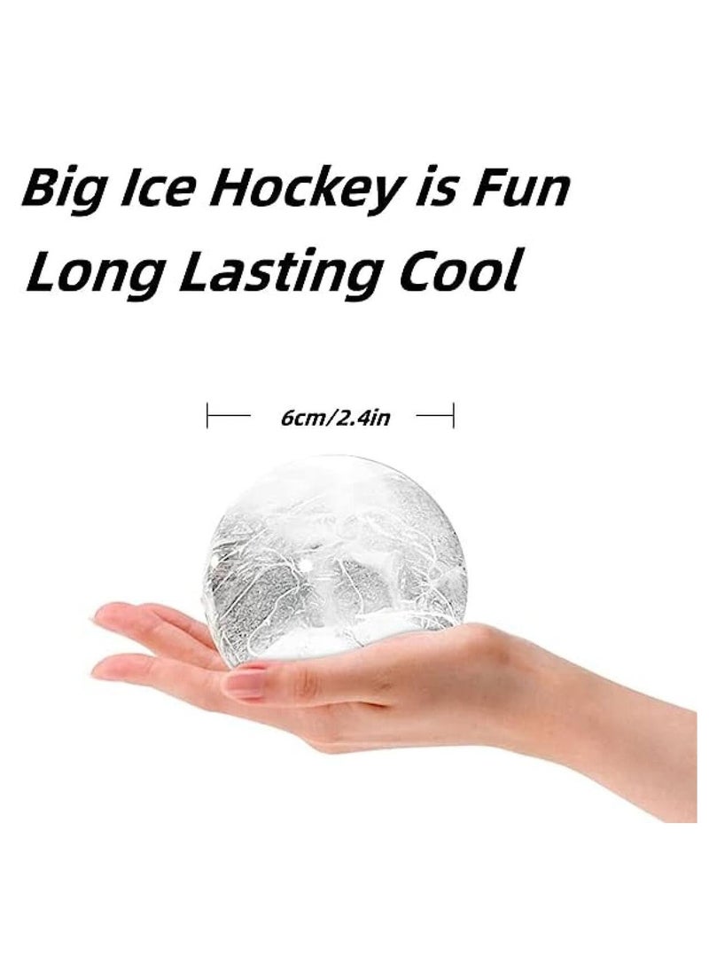 Cool Baby - COOLBABY 3Pcs Ice Hockey Maker Silicone Round Ice Hockey Mold Ice Tray Accessories for Making Ice Cubes Water Fruit and Beverage Round Ice Hockey Maker Mold - Image 1