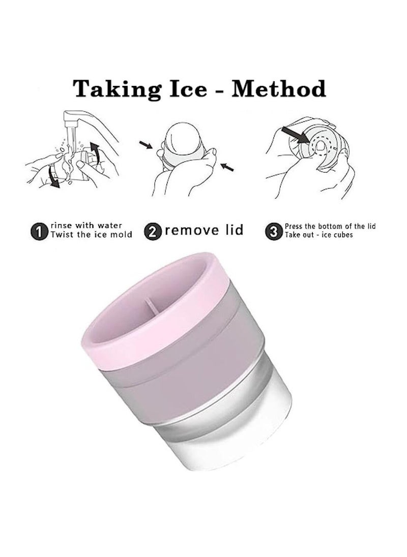 Cool Baby - COOLBABY 3Pcs Ice Hockey Maker Silicone Round Ice Hockey Mold Ice Tray Accessories for Making Ice Cubes Water Fruit and Beverage Round Ice Hockey Maker Mold - Image 1