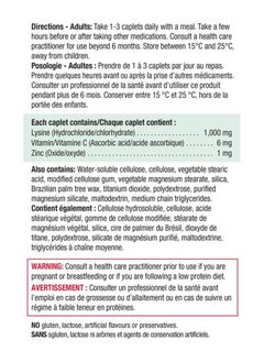 Jamieson Jamieson Lysine Zinc and Vitamin C 60 Caplets  - Image 3