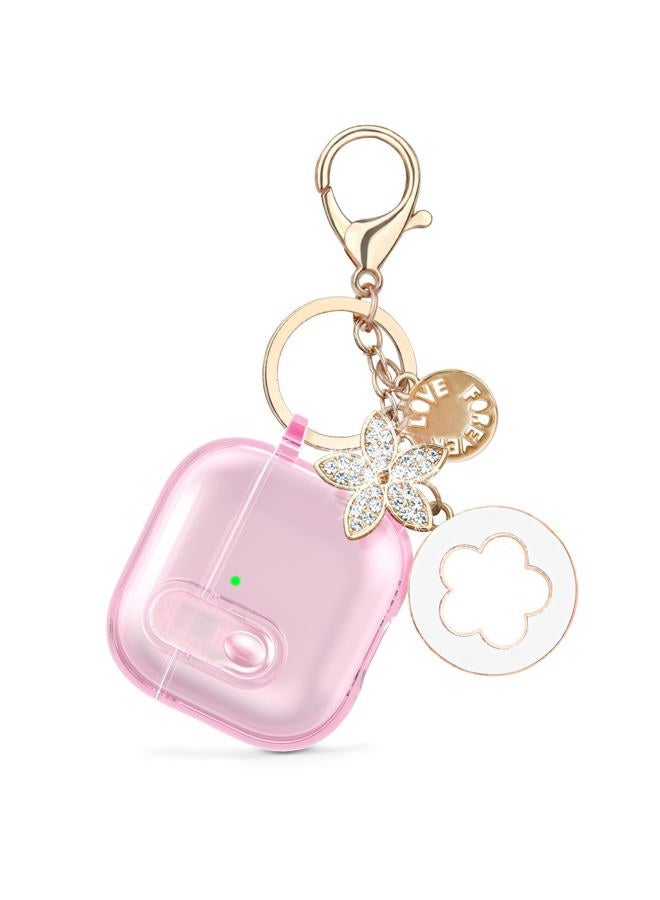 VISOOM (with Safety Lock) Clear Case Compatible with Cute Apple Airpods 4 Cases 2024 Women, VISOOM Soft TPU Transparency Air pods 4 Gen Cases iPods 4 Earbuds Case Girl Bling Keychain for Airpod iPod 4th Gen - Image 4