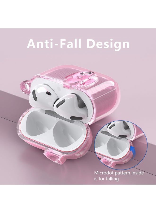 VISOOM (with Safety Lock) Clear Case Compatible with Cute Apple Airpods 4 Cases 2024 Women, VISOOM Soft TPU Transparency Air pods 4 Gen Cases iPods 4 Earbuds Case Girl Bling Keychain for Airpod iPod 4th Gen - Image 5