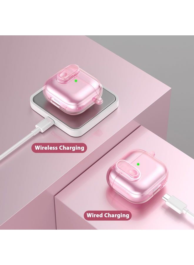 VISOOM (with Safety Lock) Clear Case Compatible with Cute Apple Airpods 4 Cases 2024 Women, VISOOM Soft TPU Transparency Air pods 4 Gen Cases iPods 4 Earbuds Case Girl Bling Keychain for Airpod iPod 4th Gen - Image 3