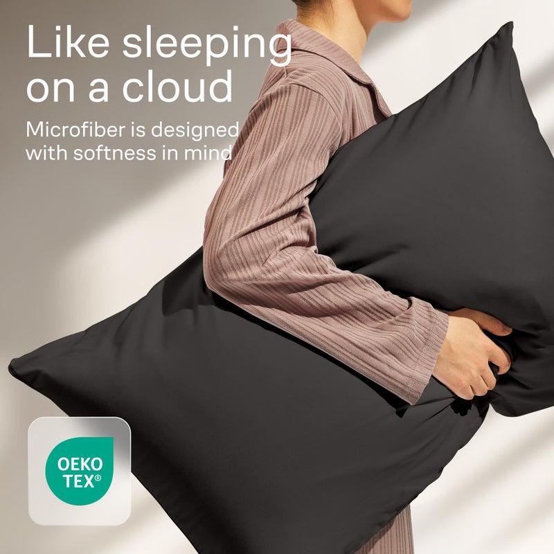 Niagara Sleep Solution Ultra Soft Pillow Protectors with Zipper Standard Size - Set of 4 Breathable Pillow Covers - 100% Protection Against Stains, Dust & Dirt - Machine Washable (Black) - Image 4