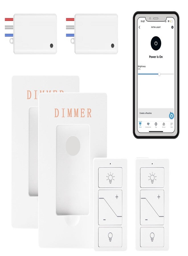 Humpptom Wireless Dimmer Light Switch and Receiver Compatible with Alexa - Smart Wall Switch for Ceiling Lights, Fans and Lamps - Image 1
