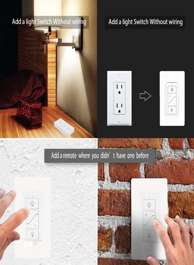 Humpptom Wireless Dimmer Light Switch and Receiver Compatible with Alexa - Smart Wall Switch for Ceiling Lights, Fans and Lamps - Image 3