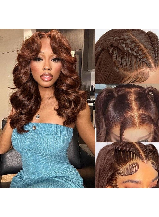 FASHION VILA 5X5 Glueless Wigs Human Hair Pre Plucked Pre Cut Chocolate Brown Lace Front Wig 22 Inch 5x5 Wear and Go Glueless Lace Closure Wig Body Wave Reglular HD Lace Front Wigs 4# Brown Colored Wig - Image 1