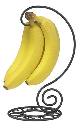 Home Basics Home Basics Powder Coated Steel Scroll Collection Banana Holder Tree, Rust Resistant, Kitchen Countertop, Black  - Image 2