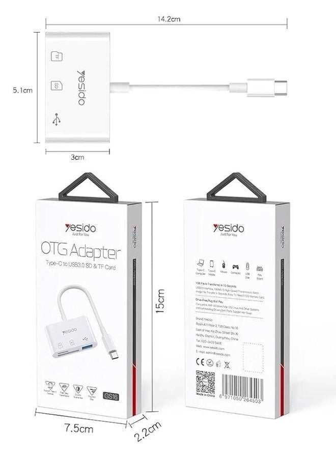 ELTRAZONE GS16 OTG Adapter – Compact White USB On-The-Go Converter - Image 3