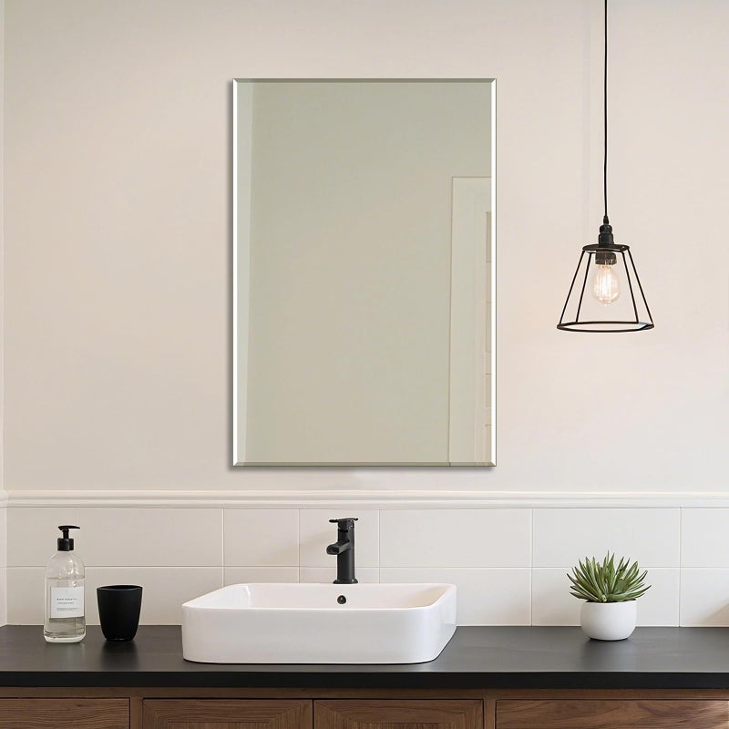 Ruomeng Wall Mirror Beveled Edge Frameless Mirror 24â€ x 36" Accent Mirror for Bathroom Vanity and Entryway - Image 2