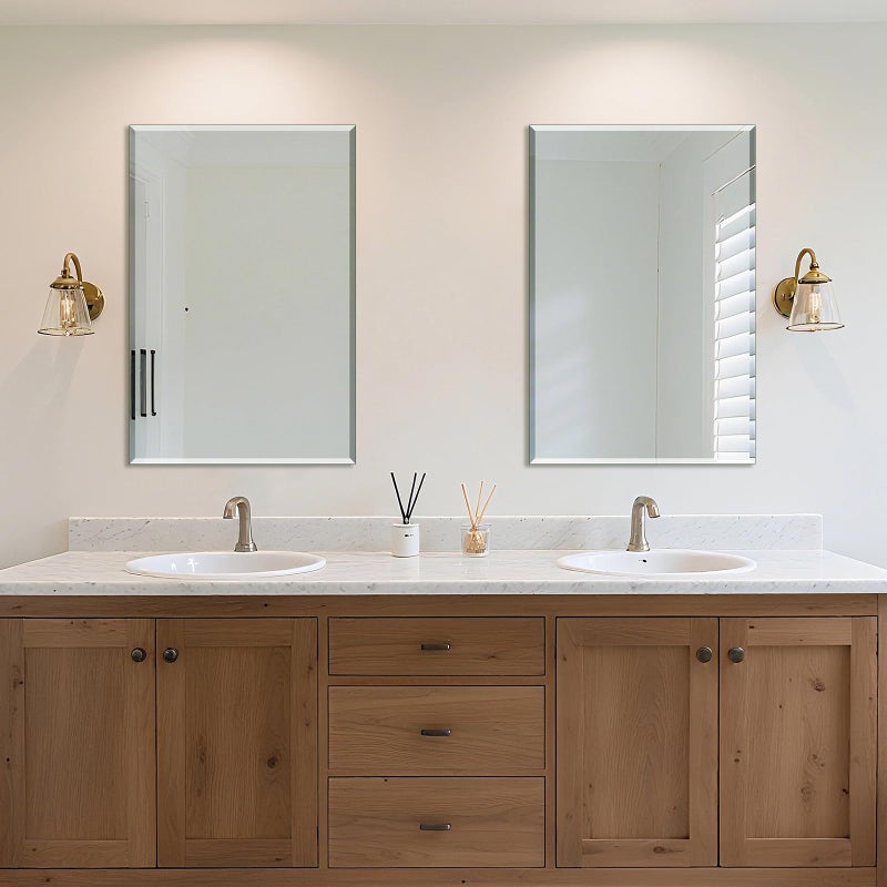 Ruomeng Wall Mirror Beveled Edge Frameless Mirror 24â€ x 36" Accent Mirror for Bathroom Vanity and Entryway - Image 3