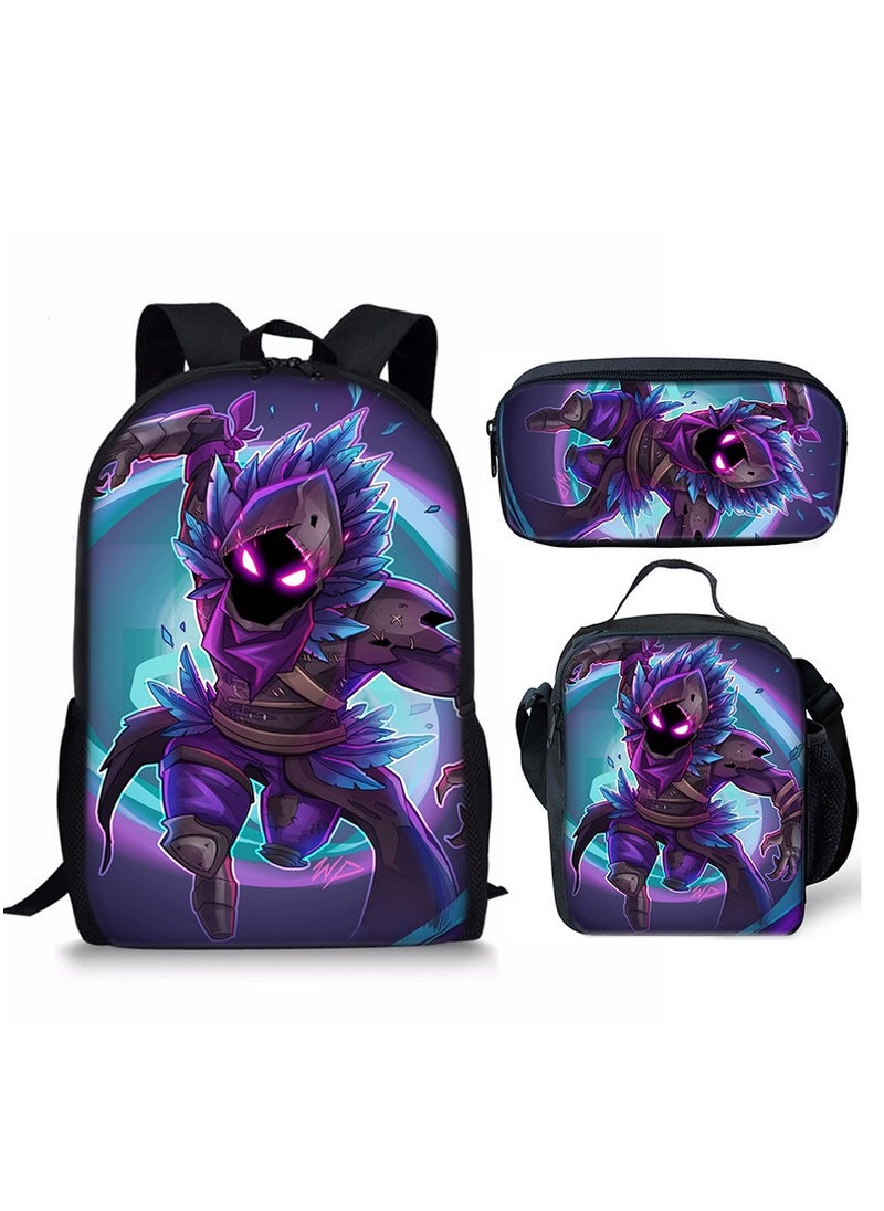 FORTNITE Fortnite Backpack with Large Capacity Three Piece Backpack and Student backpack 