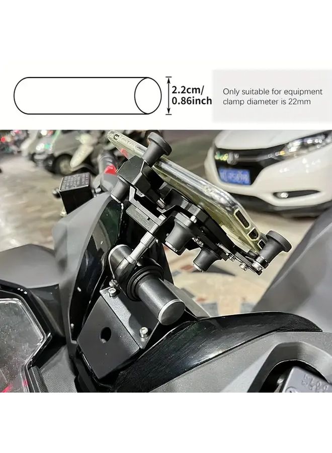 Silvery Motorcycle Phone Holder GPS Navigation Bracket Multifunctional Mount Compatible With Forza 350 - Image 4