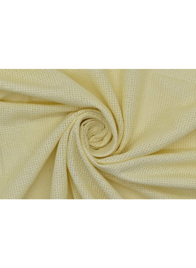 HUNNY- BUNCH HUNNY BUNCH Premium Matty Fabric Used for Cross Stitching Embroidery Work Household Articles Like Cushion Covers Sofa Covers etc Width 36 Inch Pack of 2 Meters Lemon Yellow  - Image 2