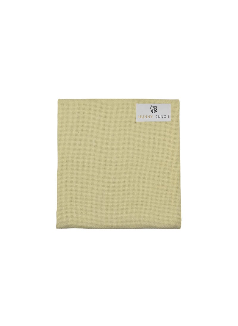 HUNNY- BUNCH HUNNY BUNCH Premium Matty Fabric Used for Cross Stitching Embroidery Work Household Articles Like Cushion Covers Sofa Covers etc Width 36 Inch Pack of 2 Meters Lemon Yellow  - Image 1