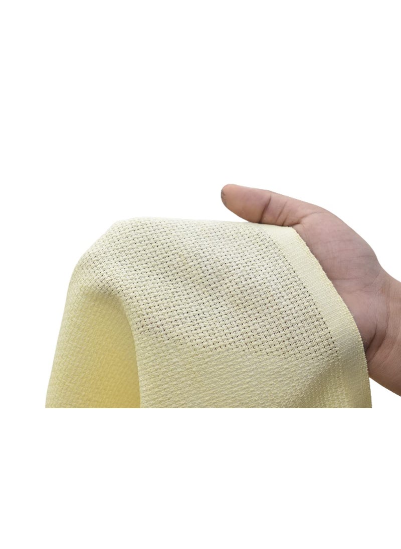 HUNNY- BUNCH HUNNY BUNCH Premium Matty Fabric Used for Cross Stitching Embroidery Work Household Articles Like Cushion Covers Sofa Covers etc Width 36 Inch Pack of 2 Meters Lemon Yellow  - Image 5