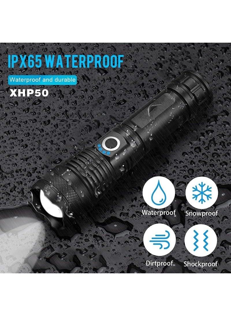 RDR INNOVATIONS - RDR 20W 10000 Luminious White Led Torch with Case Zoomable 26650 Liion Battery Aluminium Body 15 Hour Battery Backup 5 Modes Battery Indicator Adventure Camping Torch - Image 1