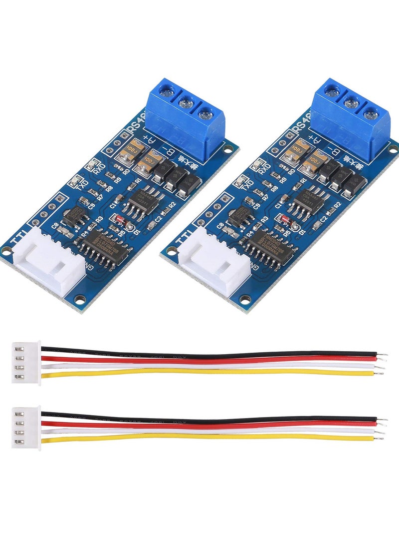 erorex 2Pack TTL to RS485 Adapter Module, 485 to TTL 3.3V/5.0V Signals Serial Port Power Supply Converter with Indicator Lights  - Image 1