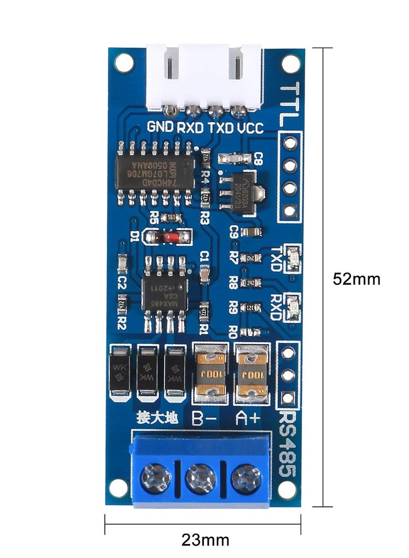 erorex 2Pack TTL to RS485 Adapter Module, 485 to TTL 3.3V/5.0V Signals Serial Port Power Supply Converter with Indicator Lights  - Image 5