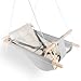 gladswing Baby Swing Indoor and Outdoor Canvas Hammock Swing for Baby to Toddler with a Comfortable Seat Macaroon Wooden Toy Adjustable 5Point Harness3 ModesGift for Baby Boys Girls GreyWhite - Image 4