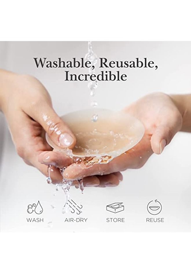 Ant 2 Pairs Nipple Cover, Sticky Adhesive Silicone Nipple Pasties, Reusable Pasty Nipple Covers for Women - Image 2