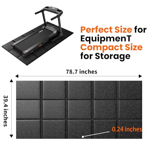THAILE Treadmill Walking Pad Mat for Carpet Floor, Hardwood Floors Protectior, 79x39 Under Treadmill/Walking Pad/Exercise Bike Mat on Carpet, Mat for Treadmills, Non-Slip, Waterproof, Noise Shock Absorption - Image 2