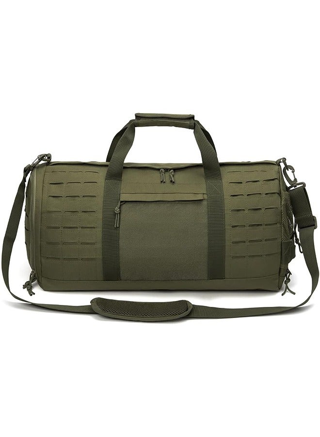 MVAQKLM  Military Tactical Duffle Bag for Men Sport Gym Bag Fitness Tote Travel Duffle Bag Training Workout Bag with Shoe Compartment Football Weekender Bag  - Image 2