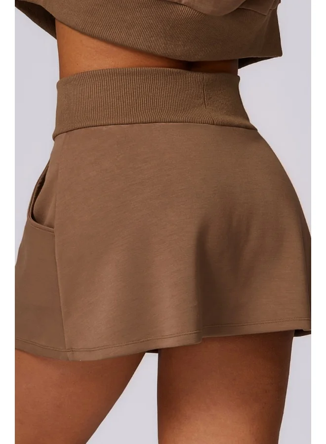 KAWN.YOGA Womens High Waist Contour Workout Sport Yoga Skirt Tummy Control With Pockets.