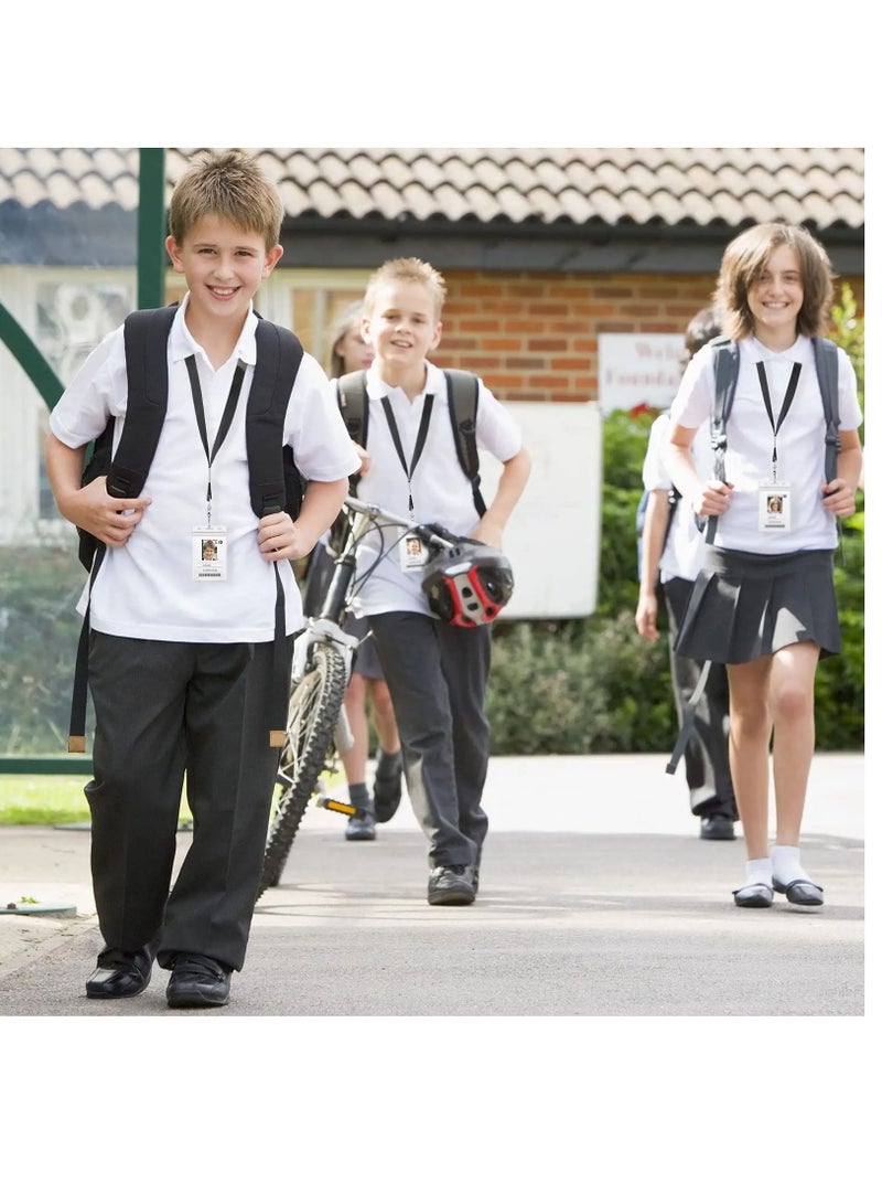 SYOSI 20 Pieces Clear ID Badge Holder with Lanyard,  with Lanyard ID Card Holder Waterproof Clear Plastic Vertical Name Tags Badge Holders Transparent PVC Pouch for Office School Travel (65 x 115 mm) - Image 5