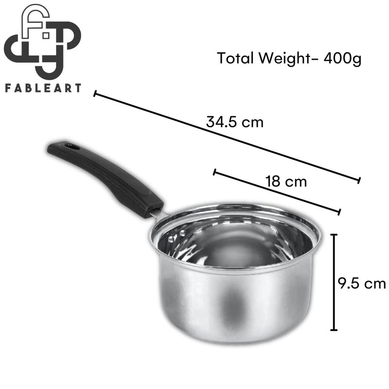 Fableart Stainless Steel Sauce Pan; 18cm; 1.5 Litre; with Bakelite Handle for Easy Use - Image 2