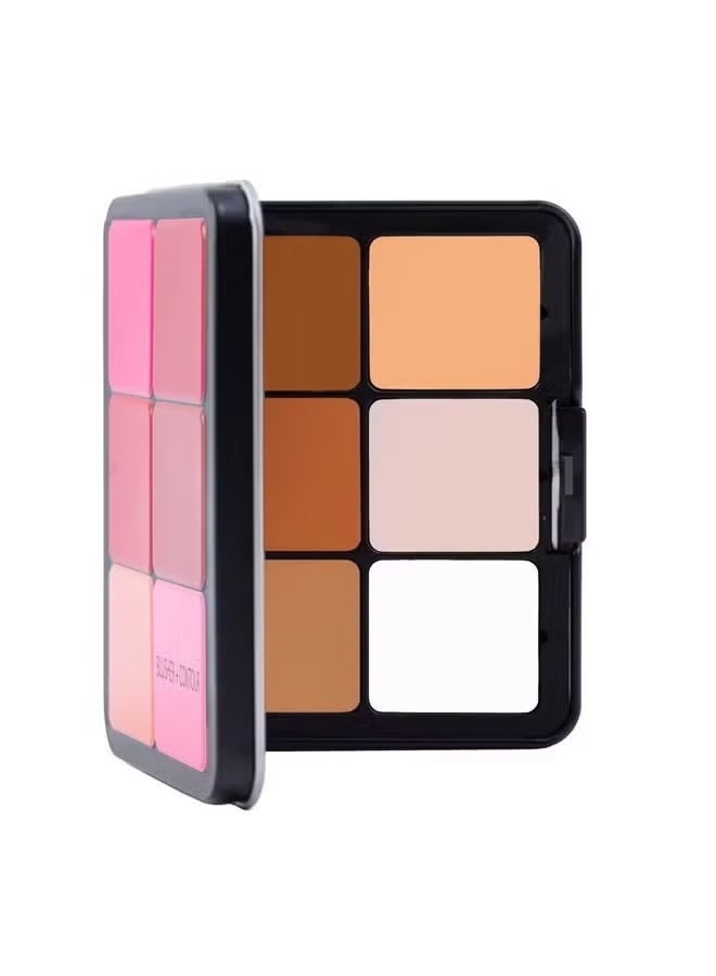 فلوروتشي علبة خافي عيوب البشرة وحمرة الخدود إسينشال ألترا إتش دي متعدد الألوان مع فرشاة مستحضرات تجميل للوجه M1 - Image 3