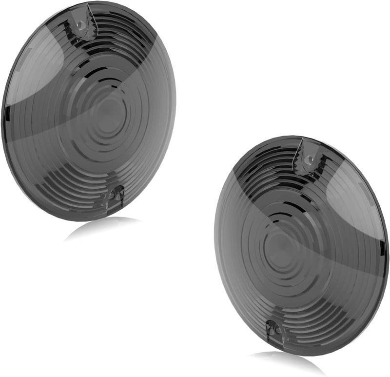 NTHREEAUTO Turn Signal Lights Lens Covers Smoked Compatible with Harley Touring Electra Glide Road King Softail - Image 1