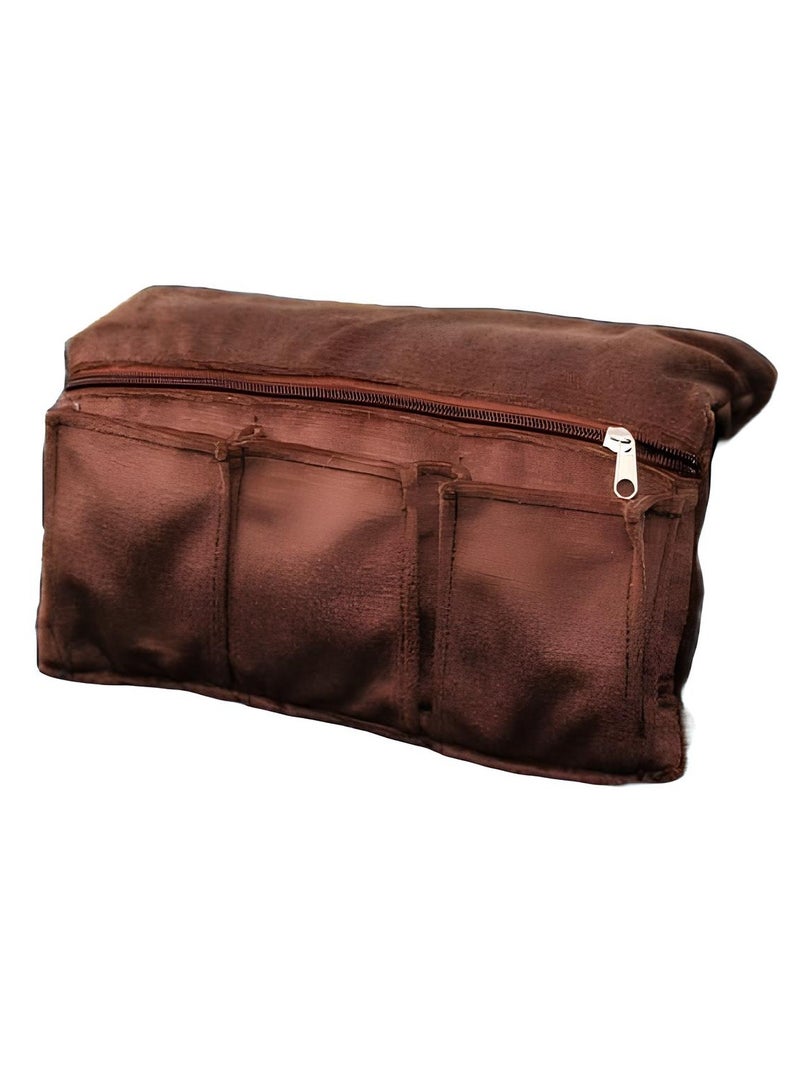 Car armrest with 3 pockets - Brown - Image 1