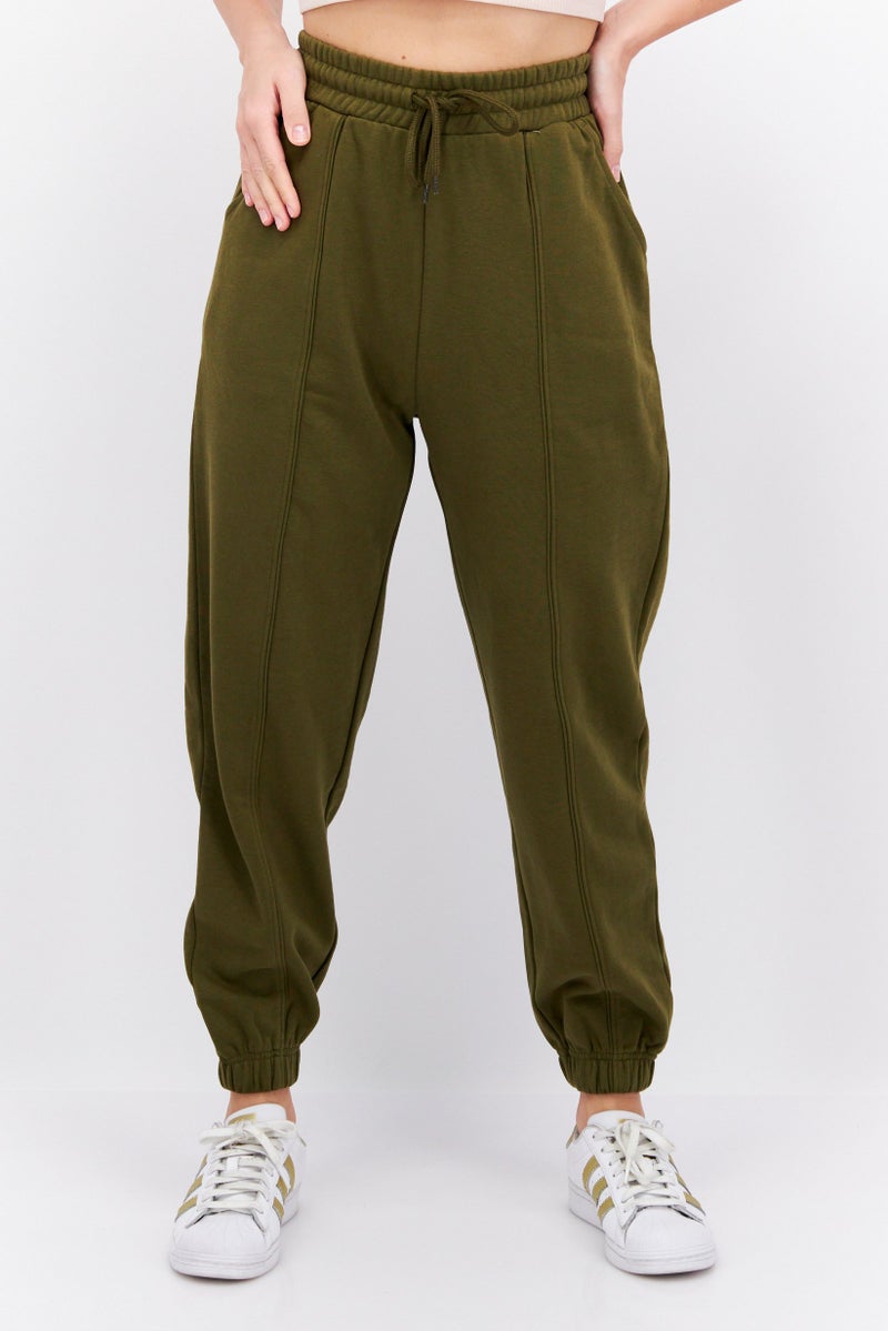 Levi's Women Regular Fit Solid Sweatpants, Olive - Image 1