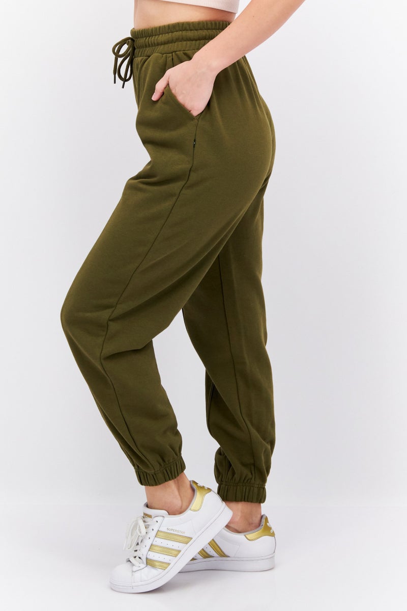 Levi's Women Regular Fit Solid Sweatpants, Olive - Image 2