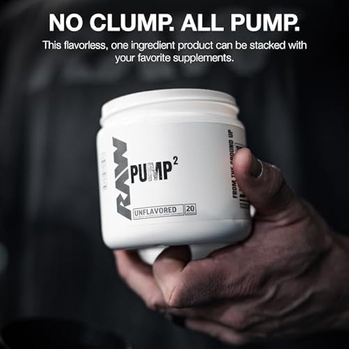 RAW Pump2 Pre Workout | Glycerol Pump Pre Workout Supplement, Pair Pump Supplement for Best Results Or Any Preworkout Powder | Enhanced Hydration and Boost Energy | Unflavored (20 Servings) - Image 4