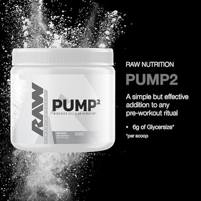 RAW Pump2 Pre Workout | Glycerol Pump Pre Workout Supplement, Pair Pump Supplement for Best Results Or Any Preworkout Powder | Enhanced Hydration and Boost Energy | Unflavored (20 Servings) - Image 3