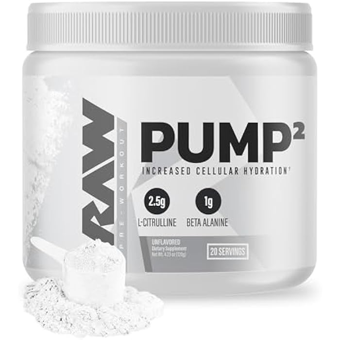 RAW Pump2 Pre Workout | Glycerol Pump Pre Workout Supplement, Pair Pump Supplement for Best Results Or Any Preworkout Powder | Enhanced Hydration and Boost Energy | Unflavored (20 Servings) - Image 1