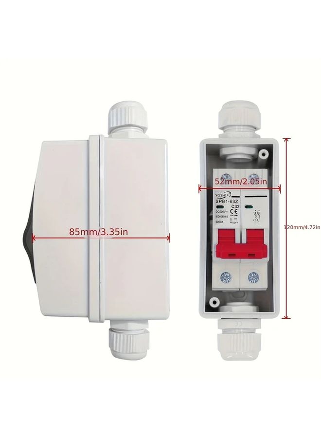 32A DC Circuit Breaker for Solar PV System Battery Isolator with MC4 Heads - Image 2
