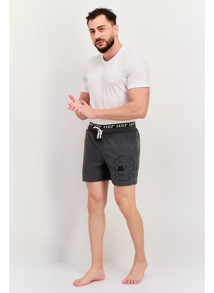 Ufc - Men Brand Logo Board Short, Grey - Image 1