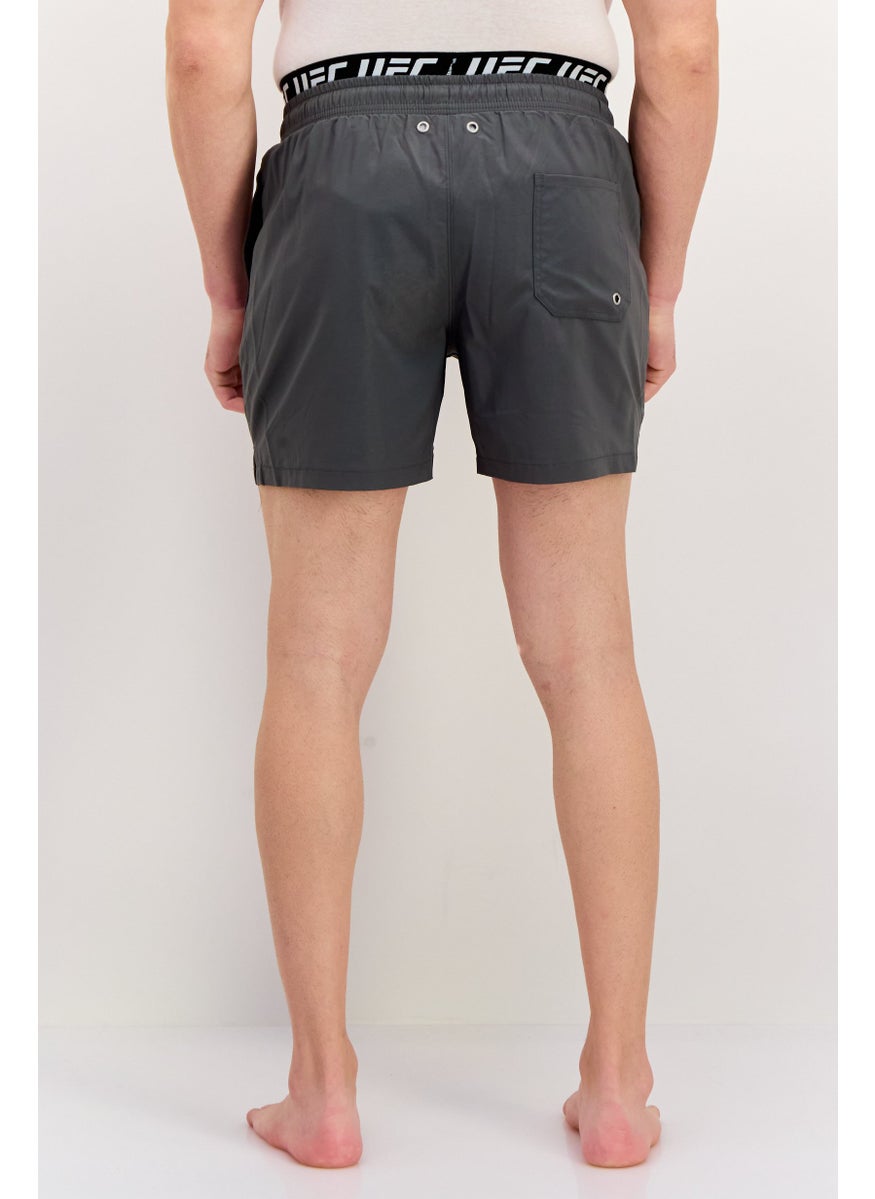 Ufc - Men Brand Logo Board Short, Grey - Image 1