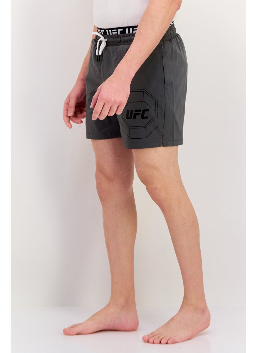 Ufc - Men Brand Logo Board Short, Grey - Image 1